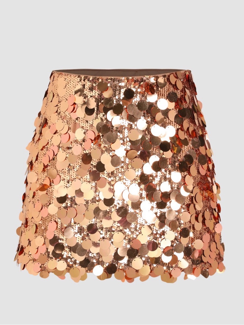 Sequin Gold Copper Mini Skirt